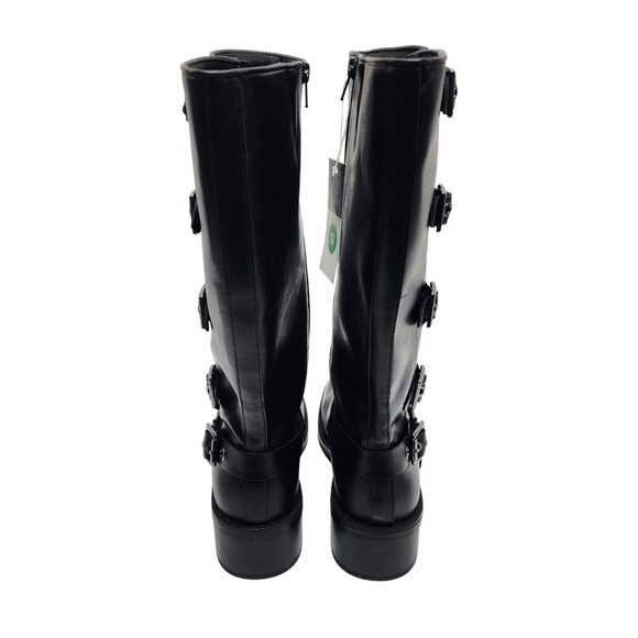 Black Wild Fable Buckle Strap Knee-High Boots Size 10 Womens Faux Leather - Picture 8 of 8